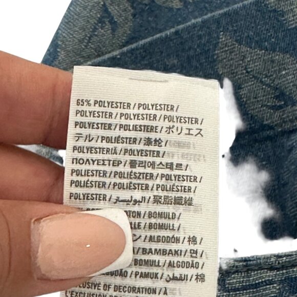 Abercrombie & Fitch Womens Metalic Floral Blue Denim Mini Skirt SZ 10 Lined - Picture 4 of 15